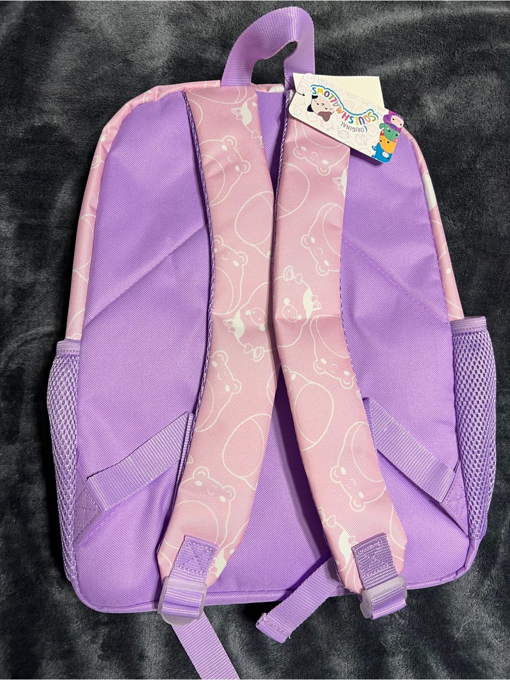 4 Piece Leopard Squishmallow Backpack Set with Lunchbox, Pouch, & Carabiner - Picture 3 of 4
